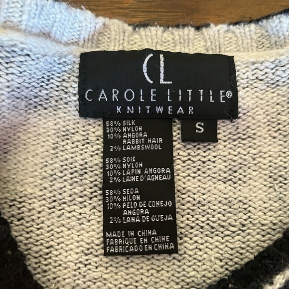 Carole Little Silk Angora Blend Giraffe Animal Print Short Sleeve Sweater - Picture 4 of 7